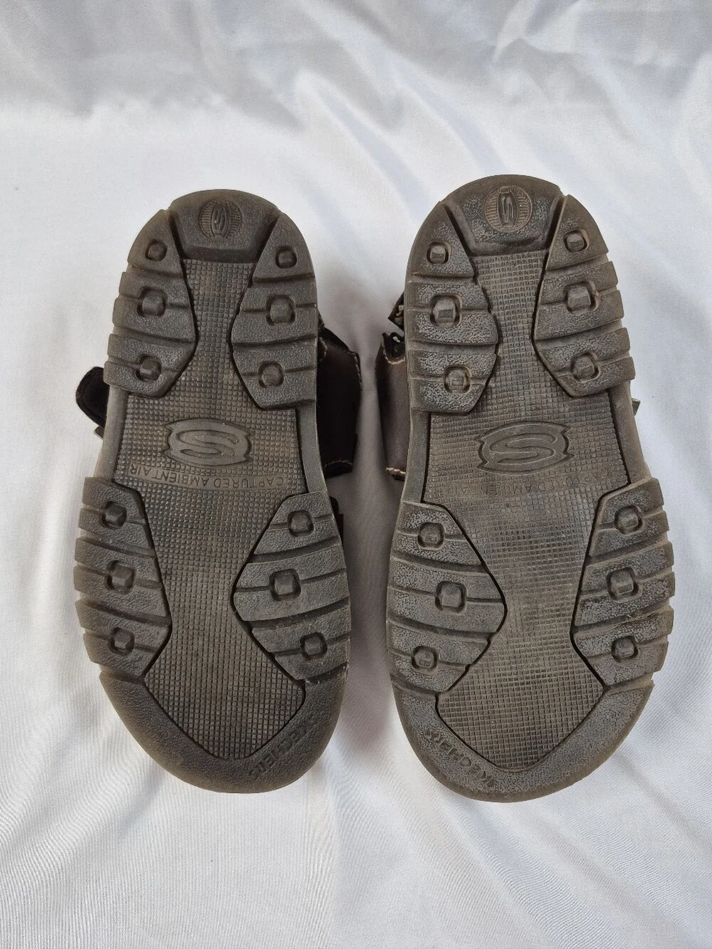 Vintage Skechers Fisherman Sandals Jammers Mens 9 Brown Leather Y2K Chunky